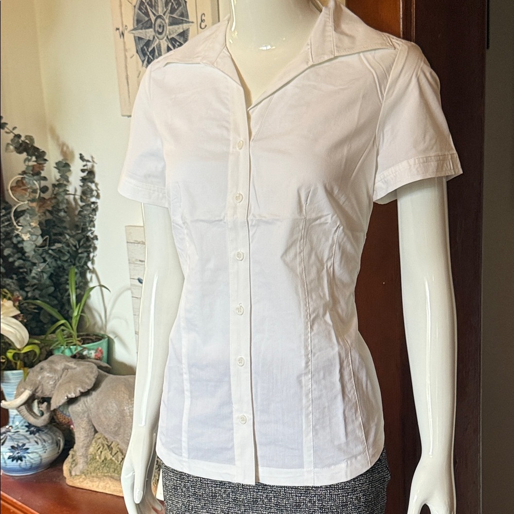 Northern Reflections White Short-Sleeve Button-Down Shirt